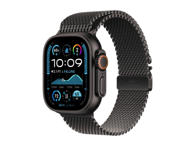 Apple Watch Ultra 2 49mm GPS+CEL (Black Titanium/Black Titanium Milanese Loop) L